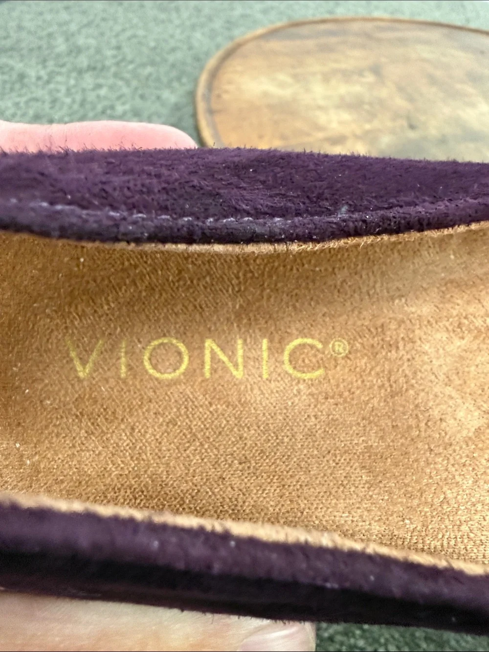 Vionic Shoes Wm 9 Klara Plum Purple Suede Ballet Flats Bow Tie Pretty Classic
